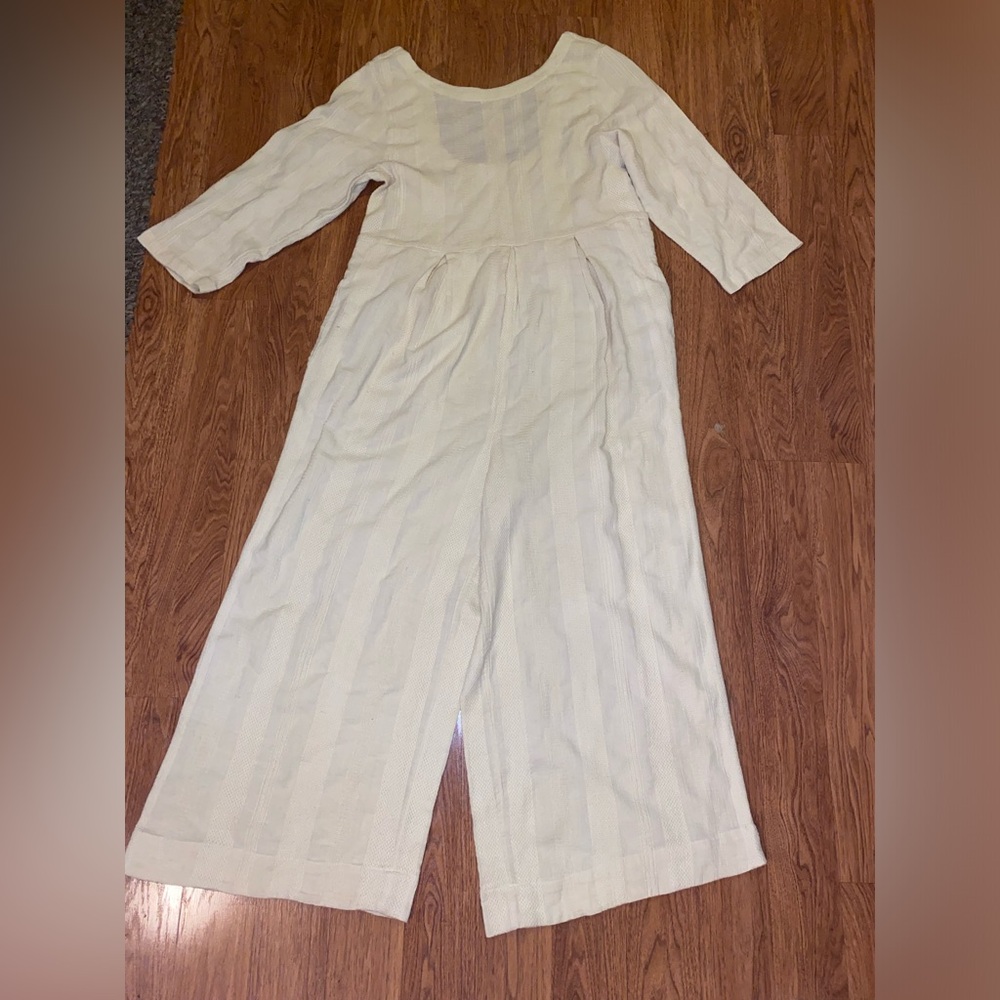Free People Cream Wide-Leg Jumpsuit